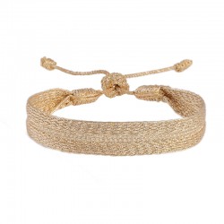 Bracelet ajustable ROLO Gold - fils d'or tressés dorés MAAYAZ