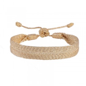 Bracelet ajustable ROLO Gold - fils d'or tressés dorés MAAYAZ