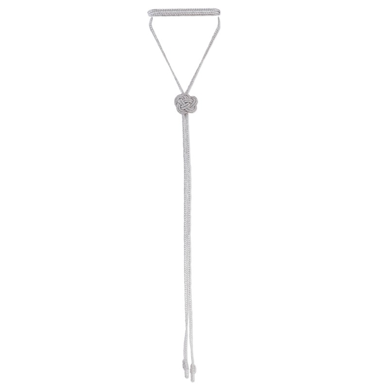 Collier ajustable ARYA Silver - fils d'or tressés argent MAAYAZ