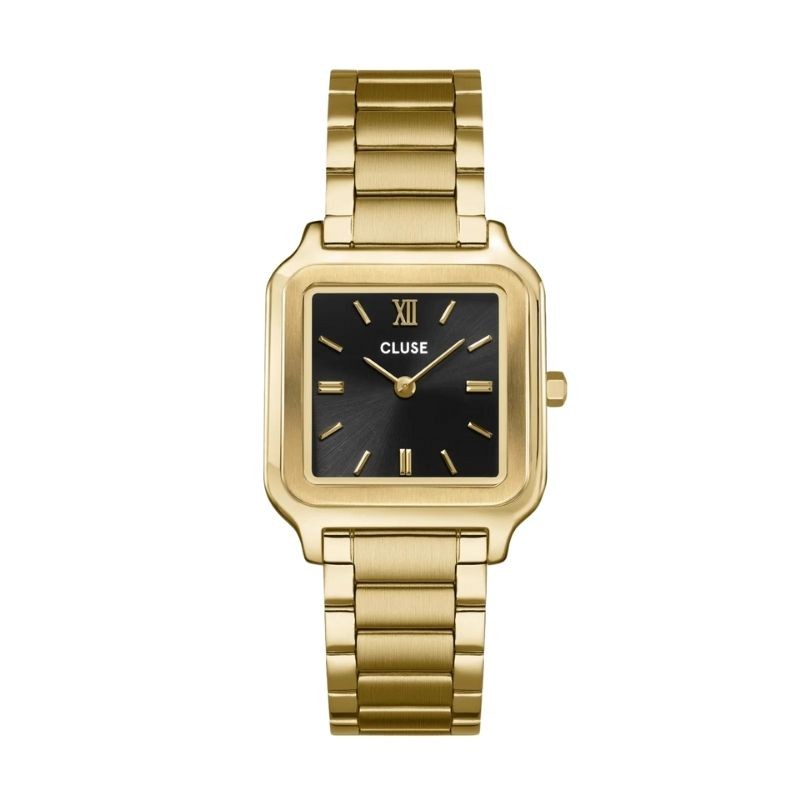 Montre Gracieuse Steel Black, Gold Color, cadran carré noir - CLUSE