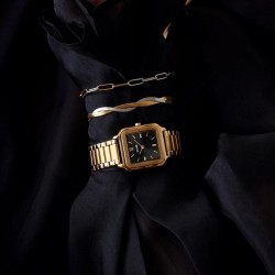 Montre Gracieuse Steel Black, Gold Color, cadran carré noir