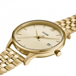 Montre Minuit Date Steel Full Gold color, cadran rond doré