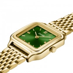 Montre double rangs Gracieuse Petite Double Steel Forest Green, Gold