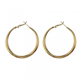 Boucles d'oreilles créoles dorées torsadées - 55 mm - JORGINA