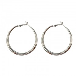 Boucles d'oreilles créoles argent torsadées - 38 mm - JORGINA