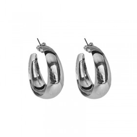 Boucles d'oreilles créoles argent larges & lisses - JORGINA