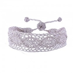 Bracelet manchette MAWJA Silver - fils d'or tressés argent MAYAAZ