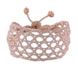 Bracelet manchette LAMAA Rose Gold - fils d'or tressés or rose MAYAAZ