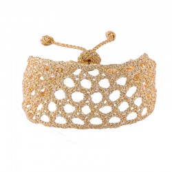 Bracelet manchette LAMAA Gold - fils d'or tressés MAYAAZ