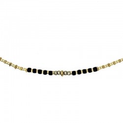 Collier & Bracelet ANDY GOLD BLACK SLIM 3 tours - Miyukis, Hématites