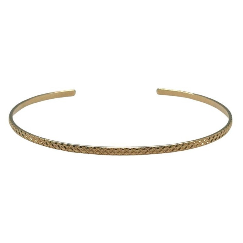 Bracelet Jonc fin ajustable Or - Damier WAEKURA