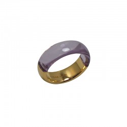 Bague PURPLE TENTACLE doré - Moitié Or, moitié résine violette - Lucas Jack