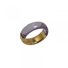 Bague PURPLE TENTACLE doré - Moitié Or, moitié résine violette - Lucas Jack