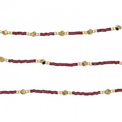 Collier & Bracelet GATSBY ROUGE CERISE SLIM 6 tours - Miyukis, Hématites dorées