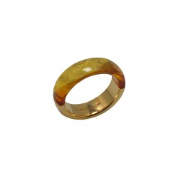 Bague TORTOISE SHELL doré - Decor résine AMBRE - Lucas Jack