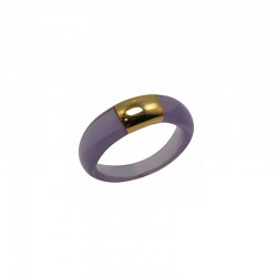 Bague Gold POLISHED INKY VIOLET résine Violette - Décor doré LUCAS JACK