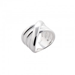 Bague large multi anneaux lisses croisés - argent CANYON