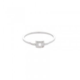 Bague fine boucle ceinture et zircons - argent CANYON