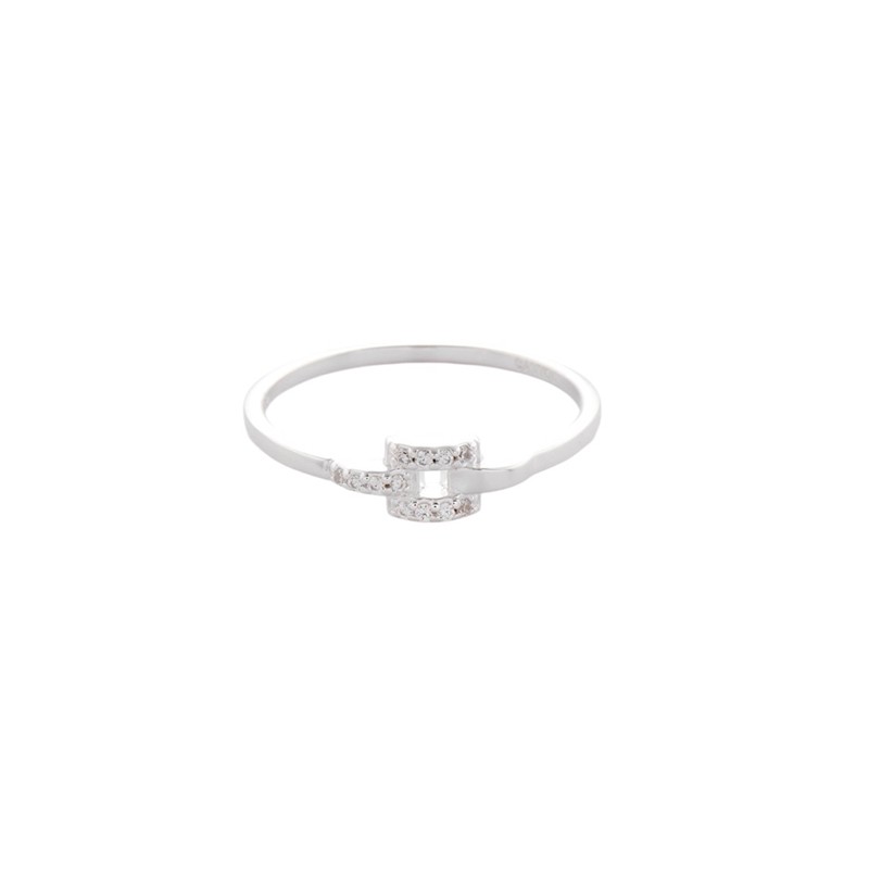 Bague fine boucle ceinture et zircons - argent CANYON