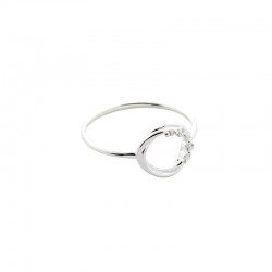 Bague fine anneau et zircons argent TAILLE 50