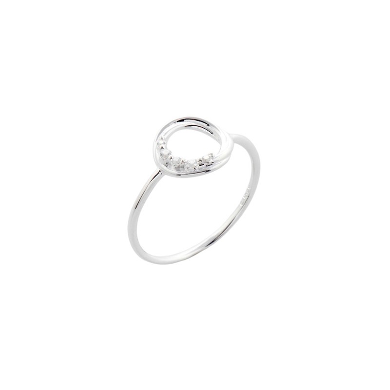 Bague fine anneau et zircons - argent CANYON