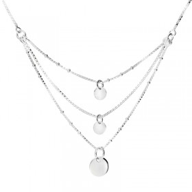 Collier court LITTLE ROUND OF LOVE en argent - Multi-chaînes & Pastilles - DORIANE Bijoux