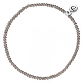 Bracelet élastique fin en Argent - Perles de verre grises - DORIANE Bijoux