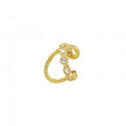 Bague d'oreille, Ear Cuff MYFAIR INFINITY Or - Anneaux entrelacs & Cristaux blancs - Mya Bay