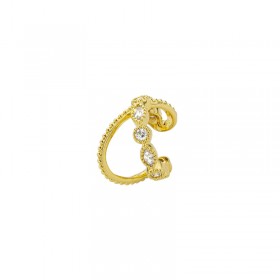 Bague d'oreille, Ear Cuff MYFAIR INFINITY Or - Anneaux entrelacs & Cristaux blancs - Mya Bay