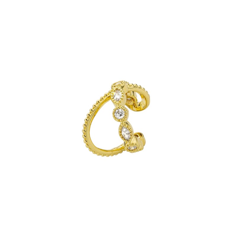 Bague d'oreille, Ear Cuff MYFAIR INFINITY Or - Anneaux entrelacs & Cristaux blancs - Mya Bay