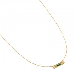 Collier fin GRADIENT Or - Pendentif cristaux verts, jaune & blancs