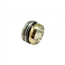 Bague Large Argent Tube & Anneaux - L'INTEMPORELLE OR