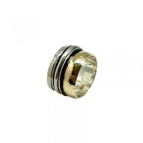 Bague Large Argent Tube & Anneaux - L'INTEMPORELLE OR