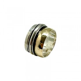 Bague Tube Anneaux Or & Argent - L'INTEMPORELLE OR