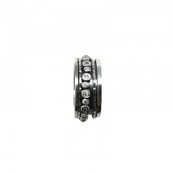 Bague large Anneaux argent & Zircons blancs - LA SCINTILLANTE TAILLE 52