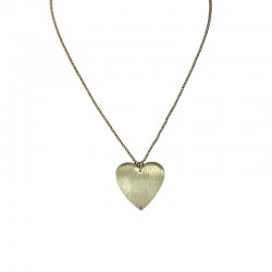 Collier court doré - Chaîne mini-billes, pendentif coeur