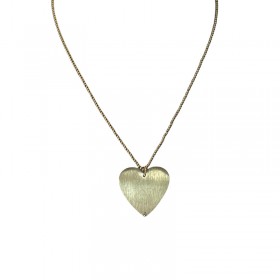 Collier court doré - Chaîne mini-billes, pendentif coeur