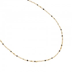 Collier de pierres court INDE GRADIENT Or - Blanc, gris & noir