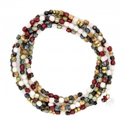 Collier & Bracelet VENDÔME 24 6 tours - Perles de Bohème multicolores - TÊTES BLONDES