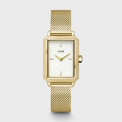 Montre Fluette Steel, cadran rectangle & bracelet gourmette - CLUSE