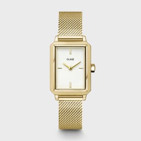 Montre Fluette Steel, cadran rectangle & bracelet gourmette - CLUSE