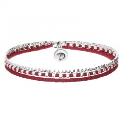 Bracelet élastique triple tours HEAVEN en argent - Perles miyukis rouge DORIANE BIJOUX