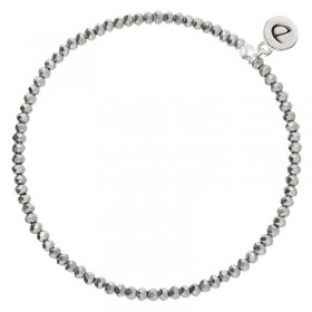 Bracelet élastique GRIS - Perles de verre DORIANE BIJOUX