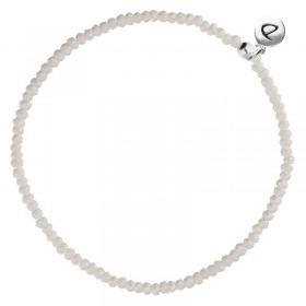 Bracelet élastique OPALINE - Perles de verre blanches DORIANE BIJOUX