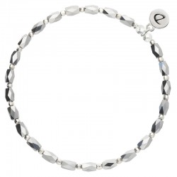 Bracelet élastique en argent GRIS LE WHAT - Perles de verre