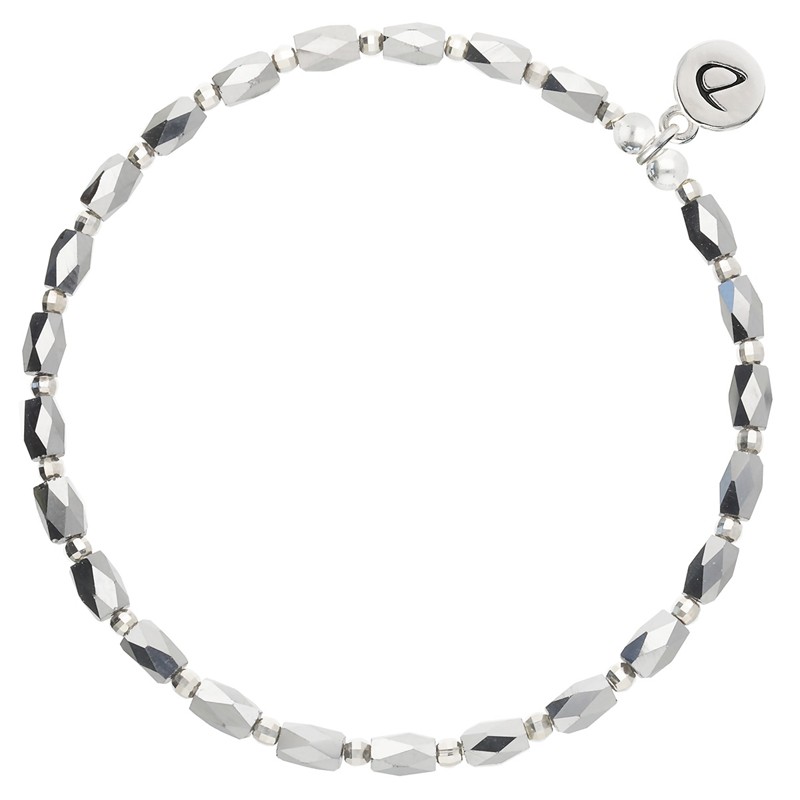 Bracelet élastique en argent GRIS LE WHAT - Perles de verre