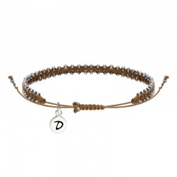 Bracelet cordon marron LE MAGNIFIQUE - Macramé & Pierres fines Terahertz