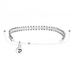 Bracelet cordon blanc LE MAGNIFIQUE - Macramé & Pierres fines Terahertz