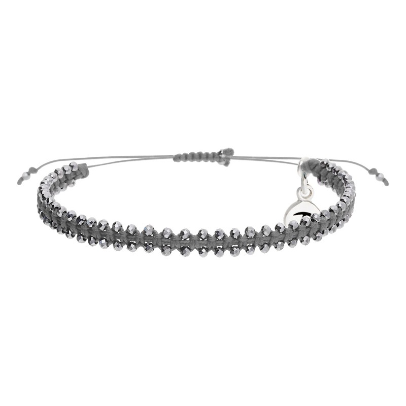 Bracelet cordon noir LE MAGNIFIQUE - Macramé & Pierres fines Terahertz DORIANE BIJOUX