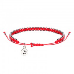 Bracelet cordon rouge LE MAGNIFIQUE - Macramé & Pierres fines Terahertz